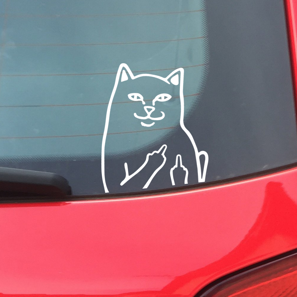 Funny Cat Middle Finger Vinyl Sticker – Blunt.One